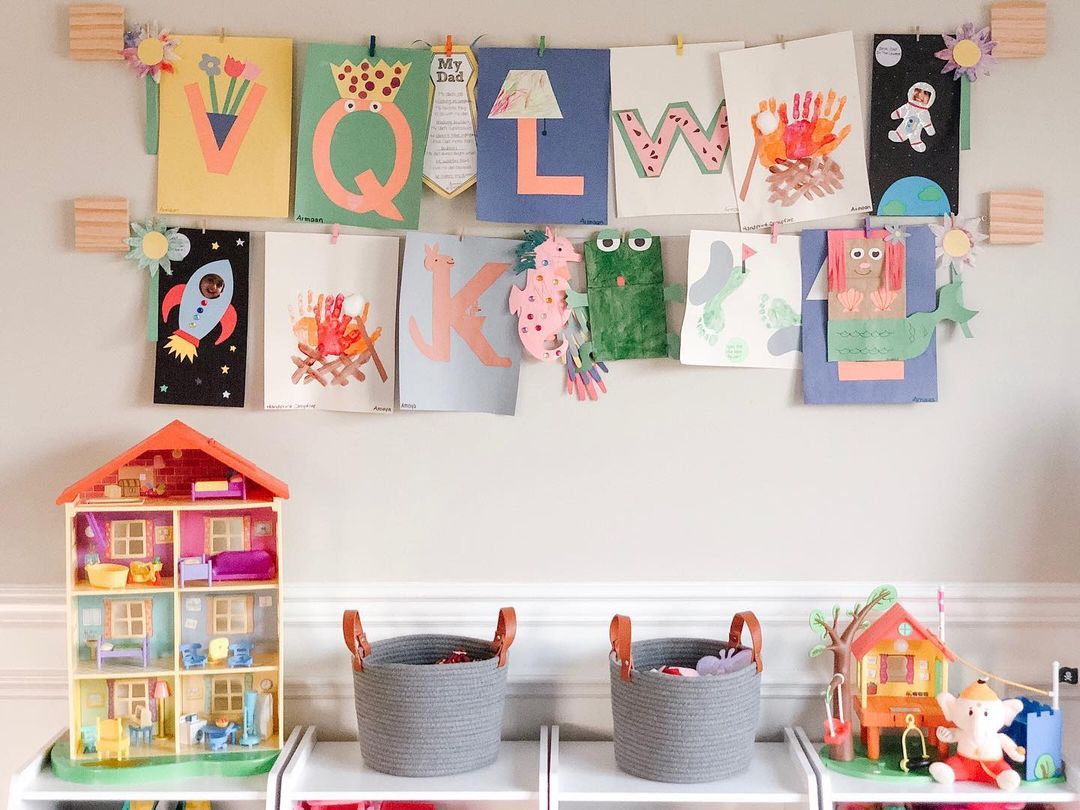 Kids playroom with artwork
