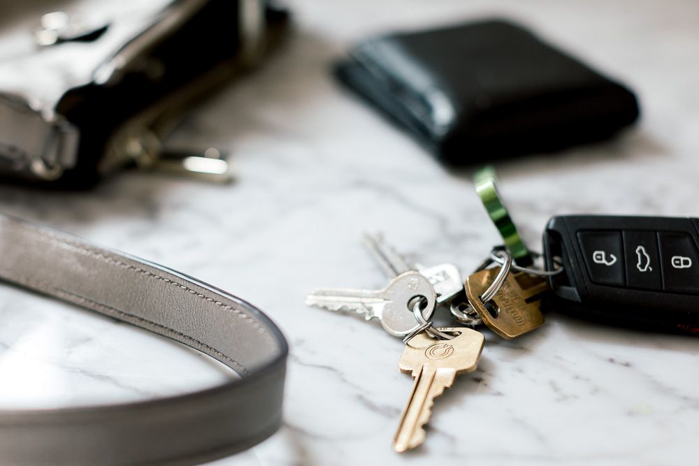 keys wallet and handbag