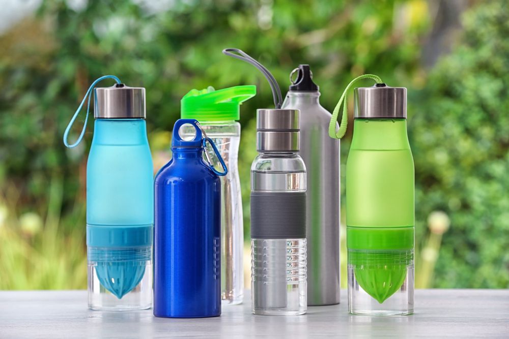 selection of reusable water bottles