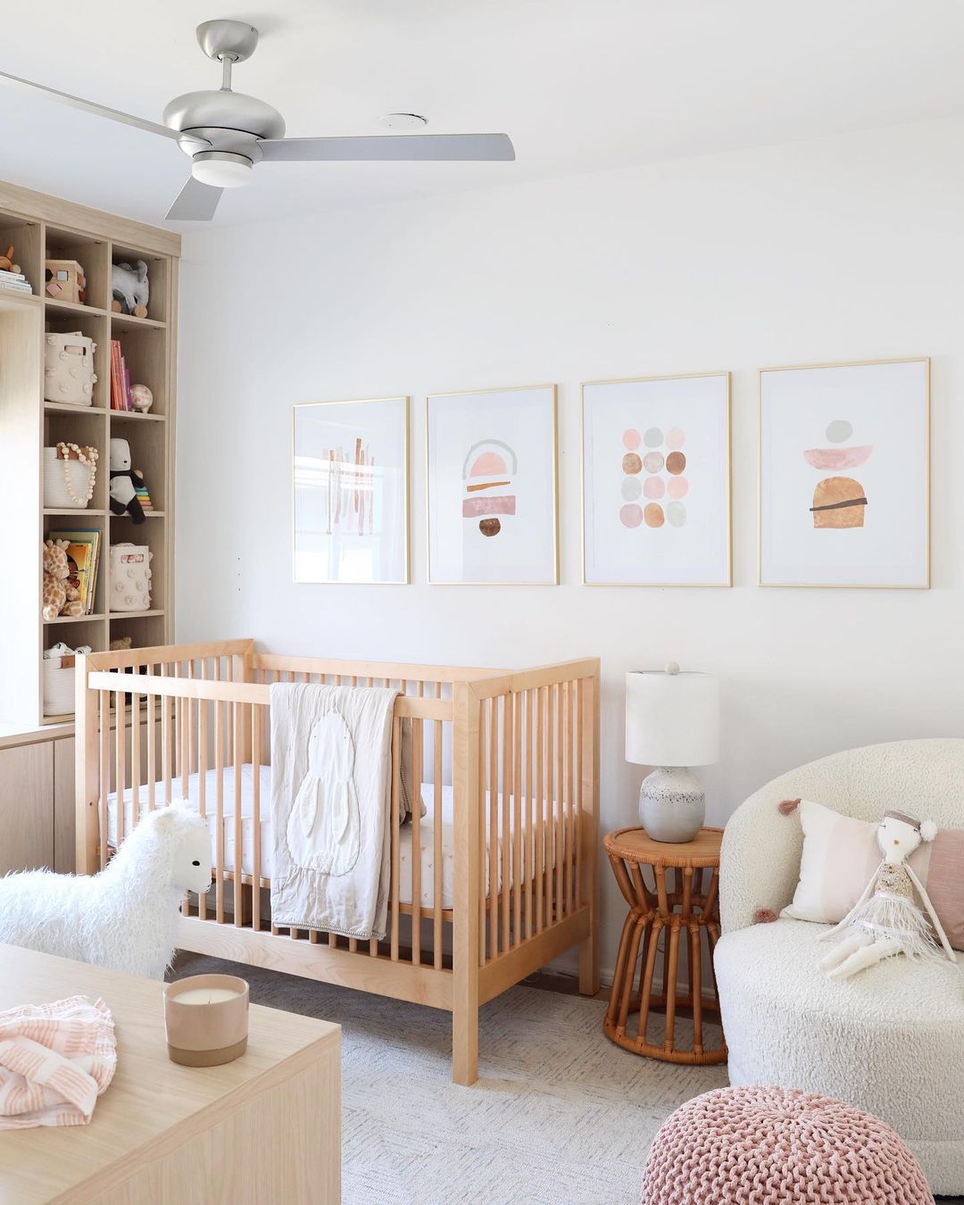 Pink and white nursery