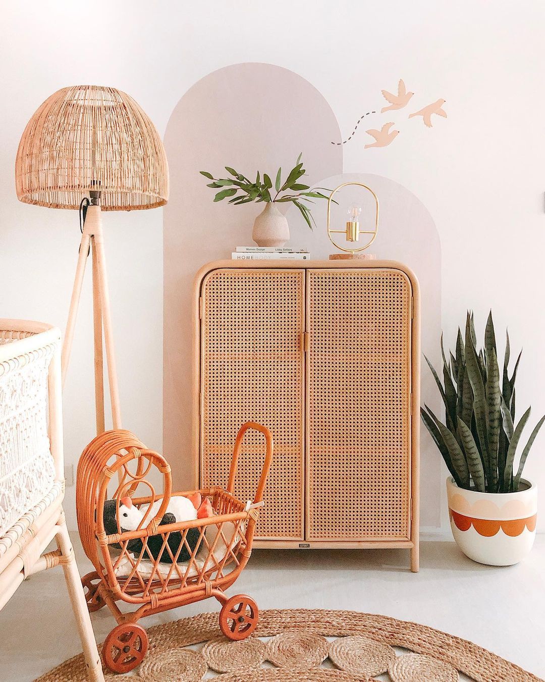 Nursery with stuffed animal in stroller